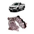Tapete auto para assoalho em verniz liso fiat strada 2020 nova simples preto
