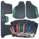 Tapete Automotivo para Gol 1981 a 2023 G1 G2 G3 G4 G5 G6 G7 G8 Borracha com Detalhe Verde 3 Peças