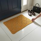 Tapete Avulso Retangular Baby 55x40cm Crochê Artesanal Cor:Mostarda