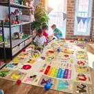 Tapete B BENRON 6x9 Educational Kids Playmat antiderrapante bege rosa