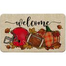 Tapete Baccessor Football Pumpkin Capacho antiderrapante 43x74 cm