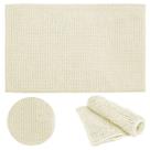 Tapete Banheiro Antiderrapante Microfibra 50x80 Bolinha Branco Joy Kapazi Luxo Lavável
