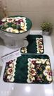 Tapete Banheiro Estampado Floral, Veludo e Antiderrapante