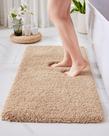 Tapete Bathroom Runner Disolla Beige 60x180cm, antiderrapante, lavável