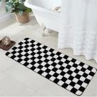 Tapete Bathroom Runner Uphome Preto Branco Xadrez 45x120cm