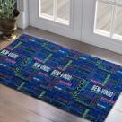 Tapete Bem vindo Jacquard Estampado 1,00m x 1,40m Para Porta De Loja Confortável Diversas