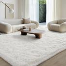 Tapete BENRON 183x274cm Creme Branco Fofo Lavável