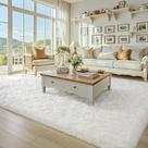 Tapete BENRON Fluffy 150x240cm Creme Branco para Sala de Estar