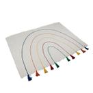 Tapete Boho Arco Iris Infantil Com Pompom Em Tear Tapete Boho Arco Iris Infantil Com Pompom Em Tear