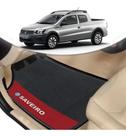 Tapete Borracha Automotivo Vw Saveiro Lado Vermelho 4 Pçs