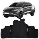 Tapete Borracha Cronos 2018 à 2024 Preto Pvc Logo Bordado Jogo 3 Peças Ecotap W6380 Automotivo Wave