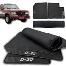 Tapete Borracha d20 Cabine Dupla 1985 a 1997 Com Traseiro Inteiriço Preto Impermeável Sob Medida Exclusivo