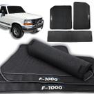 Tapete Borracha F1000 Cabine dupla Com Traseiro Inteiriço 3 Peças Premium Sob Medida Impermeável Antiderrapante Bordado Exclusivo