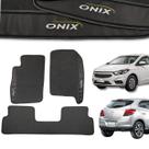 Tapete Borracha para Onix Hatch 2012 2013 2014 2015 2016 2017 Linha Premium Sob medida Kit Completo 3 peças