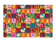 Tapete Brisa Infantil 100cm x 130cm Vogais Kapazi