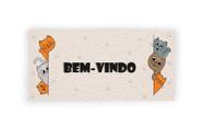 Tapete capacho 90x120cm personalizado BEM-VINDO + GATOS