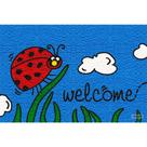 Tapete Capacho Azul Joaninha Welcome 60X40 Tapete Capacho Azul Joaninha Welcome 60X40