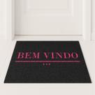 Tapete Capacho Bem Vindo Pink 60x40 - Preto
