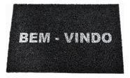 Tapete Capacho Bem Vindo Retangular Pvc Vinil Preto 40x60 Cm