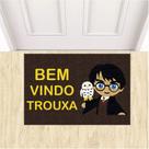 Tapete capacho bem vindo trouxa 60x40 cm fundo: marrom