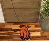 Tapete capacho bola de basket fogo, muito decorativo e resistênte.