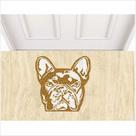 Tapete Capacho Bulldog Frances No Formato 60X60 cm.