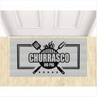 Tapete capacho churrasco do pai 80x40 prata para decoração.