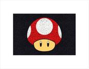 Tapete Capacho Cogumelo Mario 60x40 - Preto