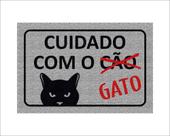 Tapete Capacho Cuidado Com O Gato