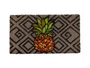 Tapete Capacho de Coco 033x060 -2 - Marrom Laranja Verde - Edantex