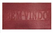 Tapete Capacho De Veludo Emborrachado Retangular Bem Vindo 75x45cm