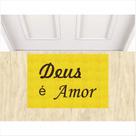 Tapete Capacho Decoração Deus é Amor 60X40 cm Amarelo. Tapete Capacho Decoração Deus é Amor 60X40 cm Amarelo.