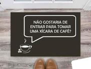 Tapete Capacho Decorativo Entrada Porta Sala Bem vindo, aceita um café