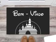 Tapete Capacho Decorativo Entrada Porta Sala Bem vindo (castelo da Disney)