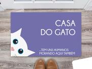 Tapete Capacho Decorativo Entrada Porta Sala Casa do Gato (tem uns humanos morando aqui também) Colorido Tapete Capacho Decorativo Entrada Porta Sala Casa do Gato (tem uns humanos morando aqui também) Colorido