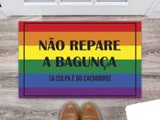 Tapete Capacho Decorativo Entrada Porta Sala Não repare a bagunça a culpa é do cachorro Colorido