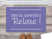Tapete Capacho Decorativo Entrada Porta Sala Tire os sapatos e relaxe Colorido