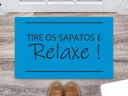 Tapete Capacho Decorativo Entrada Porta Sala Tire os sapatos e relaxe Colorido