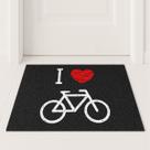 Tapete Capacho Decorativo I Love Bike 60x40 Entrada Porta