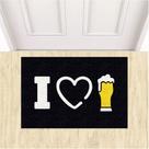 Tapete Capacho Decorativo I Love Chopp Eu Amo Cerveja 60X40.