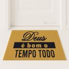 Tapete Capacho DEUS É BOM 60x40 fé senhor Casa Entrada Apto