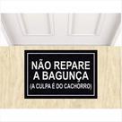 Tapete Capacho Divertido Não Repare Na Bagunça Preto e Prata Tapete Capacho Divertido Não Repare Na Bagunça Preto e Prata