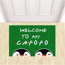 Tapete Capacho Divertido Welcome To My Cafofo Pinguins LGBT.
