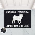 Tapete Capacho Entrada Cafuné Pug 60x40 Cachorro Pet Focinho