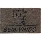 Tapete Capacho Entrada Porta 60x40 Pet Gato Bege