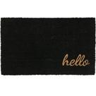 Tapete Capacho Fibra de Coco 75x45cm Natural Preto Hello - Uzoo