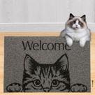 Tapete Capacho Gato Vinil Pet Cat Welcome 60Cmx40Cm Kapazi Tapete Capacho Gato Vinil Pet Cat Welcome 60Cmx40Cm Kapazi