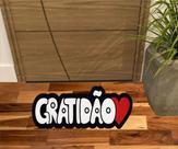 Tapete Capacho Gratidão com Coração No Formato 70X30 cm.