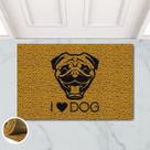 Tapete Capacho Love Dog Pug Amo Cachorro 60x40 Porta Chines Tapete Capacho Love Dog Pug Amo Cachorro 60x40 Porta Chines