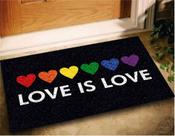 Tapete Capacho Love Is Love 60x40 LGBTQIA+ Casa Entrada Lar